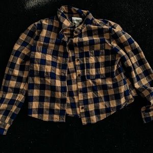 F21 CROPPED FLANNEL